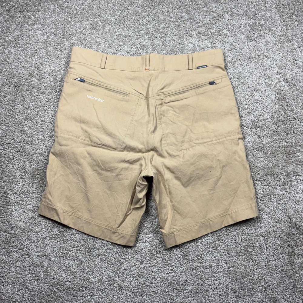 Icebreaker Mens Merino Wool Cotton Blend Chino Shorts Tan Khaki 32 0A56MH073